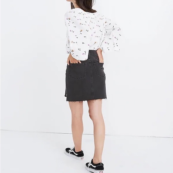 Madewell Stretch Denim Straight Mini Skirt in Lunar Wash: Step-Hem Ed.🖤🌝 Sz 32 - Picture 4 of 8